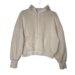 Aerie Offline Cream Hoodie Super Soft Size Medium Fleece Lounge Cozy